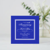 Invitation d'anniversaire de mariage 50 ans bleu c (Debout devant)