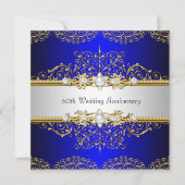 Invitation d'anniversaire de mariage 50 ans Gold B (Devant)
