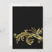 Invitation d'anniversaire de mariage 50 ans Noir & (Dos)