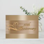 Invitation d'anniversaire de mariage 50 ans or (Debout devant)
