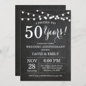 Invitation d'anniversaire de mariage 50 ans Tablea (Devant / Derrière)