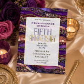 Invitation d'anniversaire de mariage 5 ans Purple 