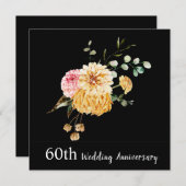 Invitation d'anniversaire de mariage 60 ans avec b (Devant / Derrière)