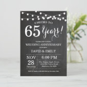 Invitation d'anniversaire de mariage 65 ans sur ta (Debout devant)