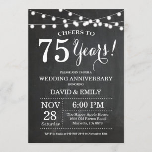 Invitation d'anniversaire de mariage 75 ans Tablea