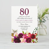 Invitation d'anniversaire de mariage 80 ans avec f (Debout devant)