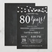 Invitation d'anniversaire de mariage 80 ans Tablea (Devant / Derrière)