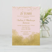 Invitation d'anniversaire de mariage à confettis e (Debout devant)