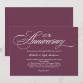 Invitation d'anniversaire de mariage à l'écriture (Devant / Derrière)