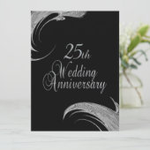 Invitation d'anniversaire de mariage argentée élég (Debout devant)