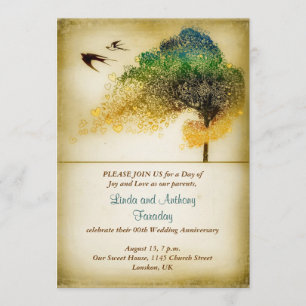 invitation d'anniversaire de mariage art vintage a