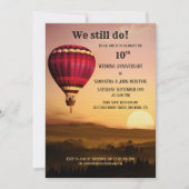 Invitation d'anniversaire de mariage au coucher du (Devant)
