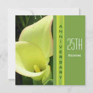 Invitation d'anniversaire de mariage au lys calla