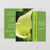 Invitation d'anniversaire de mariage au lys de cal (Devant / Derrière)