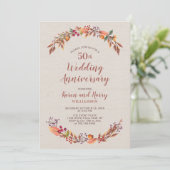 Invitation d'anniversaire de mariage Automne/Fleur (Debout devant)