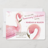 Invitation d'anniversaire de mariage aux Flamants (Devant)