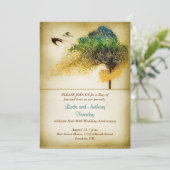 Invitation d'anniversaire de mariage avec arbre en (Debout devant)