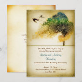 Invitation d'anniversaire de mariage avec arbre en (Devant / Derrière)