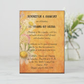 Invitation d'anniversaire de mariage avec des marg (Debout devant)