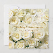 Invitation d'anniversaire de mariage avec des rose (Devant)