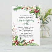 Invitation d'anniversaire de mariage Botanique Flo (Debout devant)