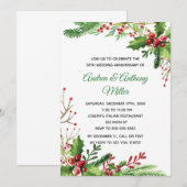 Invitation d'anniversaire de mariage Botanique Flo (Devant / Derrière)