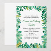 Invitation d'anniversaire de mariage botanique tro (Devant / Derrière)