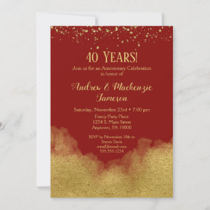 Invitation d'anniversaire de mariage Confetti Or R