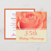 Invitation d'anniversaire de mariage Coral Rose (Devant / Derrière)