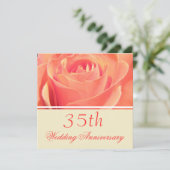 Invitation d'anniversaire de mariage Coral Rose (Debout devant)