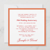 Invitation d'anniversaire de mariage Coral Rose (Dos)