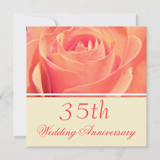 Invitation d'anniversaire de mariage Coral Rose (Devant)