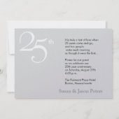Invitation d'anniversaire de mariage d'argent (Dos)