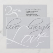 Invitation d'anniversaire de mariage d'argent (Devant / Derrière)
