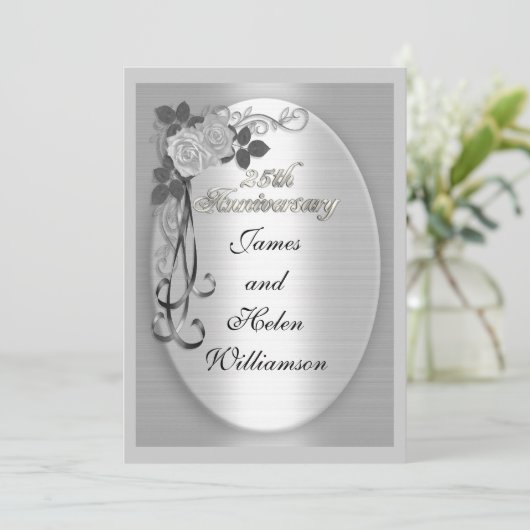 Invitation d'anniversaire de mariage d'argent (Debout devant)