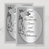 Invitation d'anniversaire de mariage d'argent (Devant / Derrière)