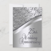 Invitation d'anniversaire de mariage d'argent (Devant)