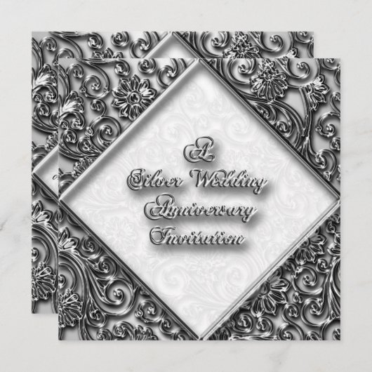 Invitation d'anniversaire de mariage d'argent (Devant / Derrière)