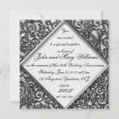 Invitation d'anniversaire de mariage d'argent (Dos)