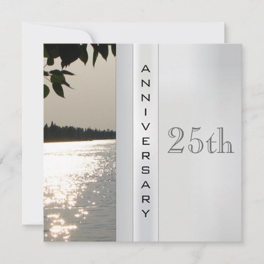 Invitation d'anniversaire de mariage d'argent (Devant)