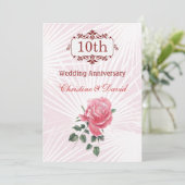 Invitation d'anniversaire de mariage de 10 ans ave (Debout devant)