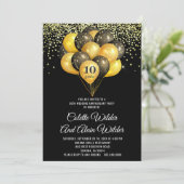 Invitation d'anniversaire de mariage de 10 ans en (Debout devant)