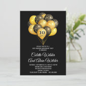 Invitation d'anniversaire de mariage de 10 ans or  (Debout devant)