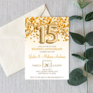 Invitation d'anniversaire de mariage de 15 ans ave