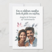 Invitation d'anniversaire de mariage de 25 ans ave (Devant)
