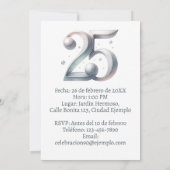 Invitation d'anniversaire de mariage de 25 ans ave (Dos)