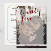 Invitation d'anniversaire de mariage de 25 ans de  (Devant / Derrière)