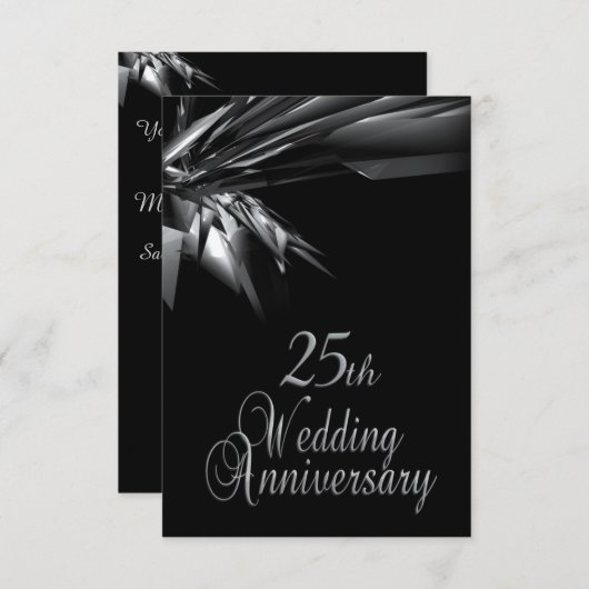 Invitation d'anniversaire de mariage de 25 ans élé (Devant / Derrière)