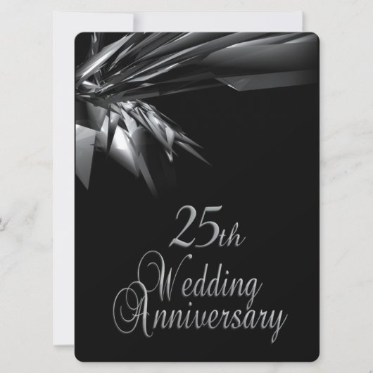 Invitation d'anniversaire de mariage de 25 ans élé (Devant)