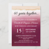 Invitation d'anniversaire de mariage de 40 ans en  (Devant)